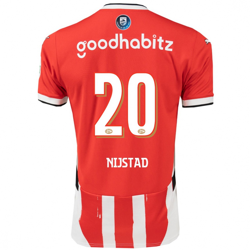 Kids Football Nina Nijstad #20 Red White Home Jersey 2024/25 T-Shirt Nz