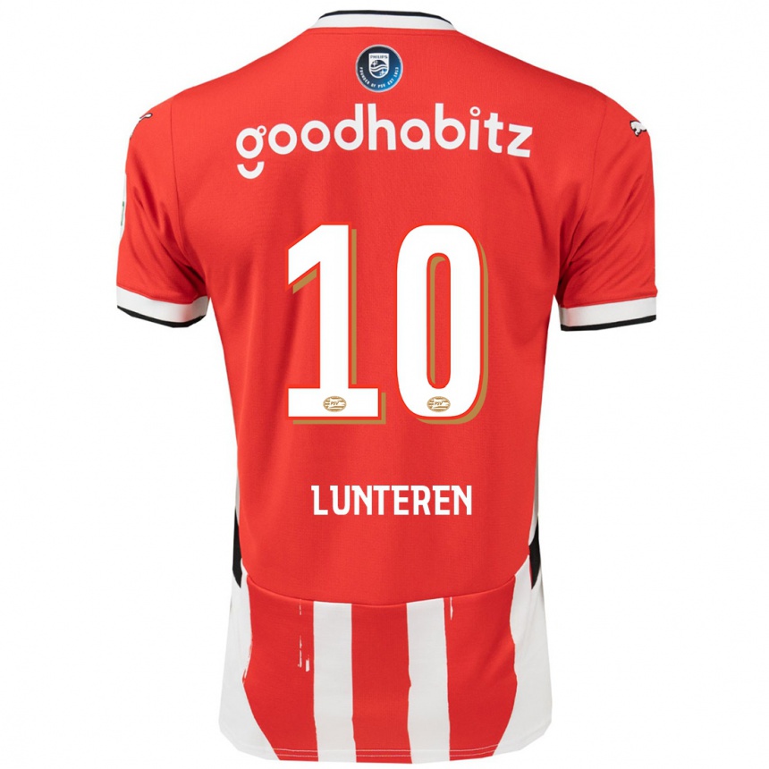 Kids Football Desiree Van Lunteren #10 Red White Home Jersey 2024/25 T-Shirt Nz