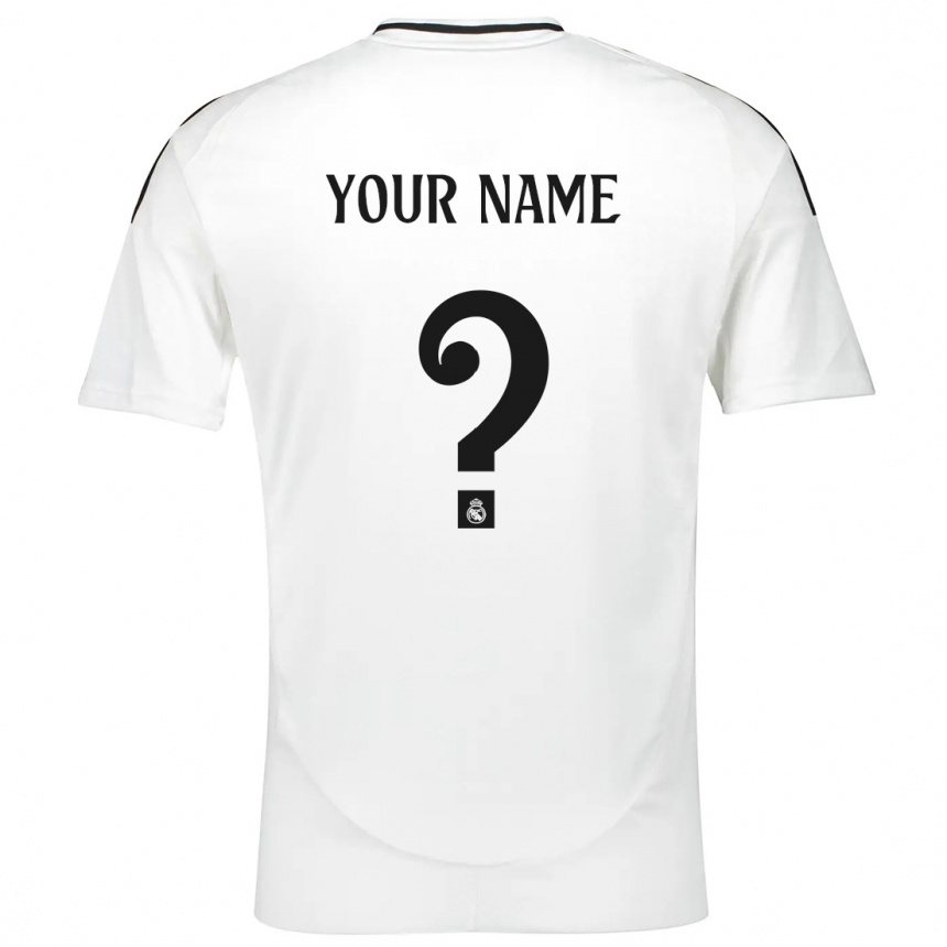 Kids Football Your Name #0 White Home Jersey 2024/25 T-Shirt Nz