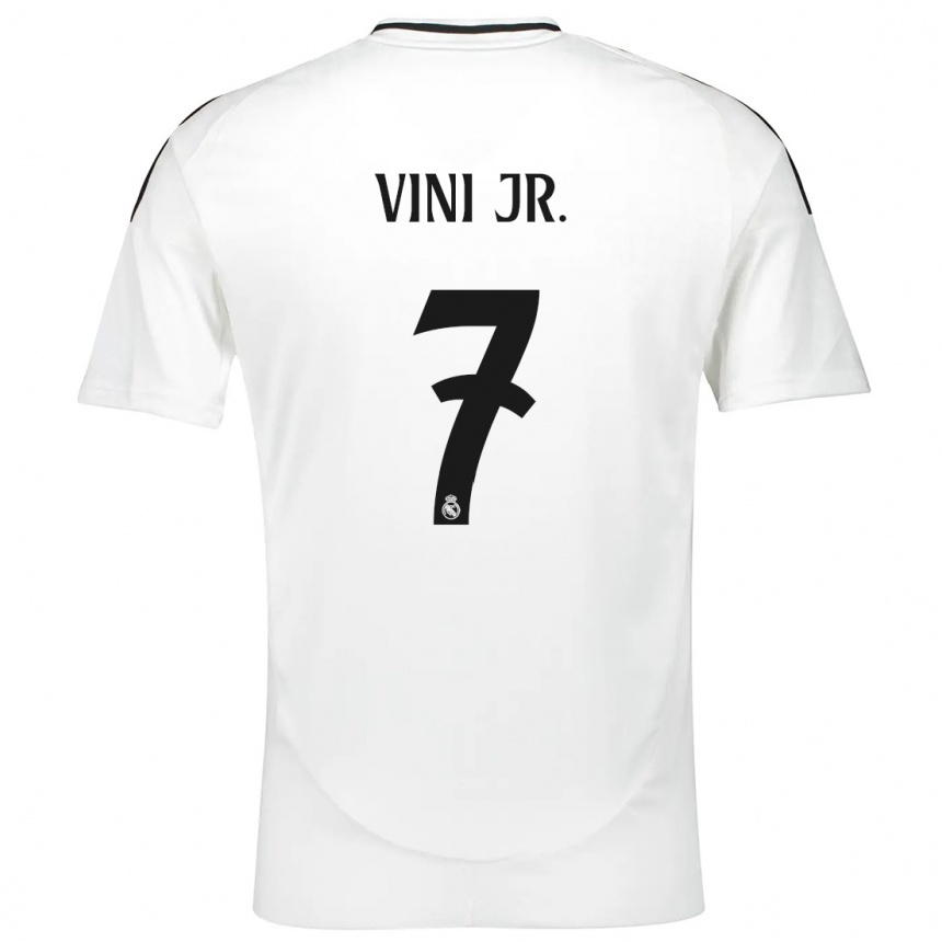 Kids Football Vinicius Junior #7 White Home Jersey 2024/25 T-Shirt Nz