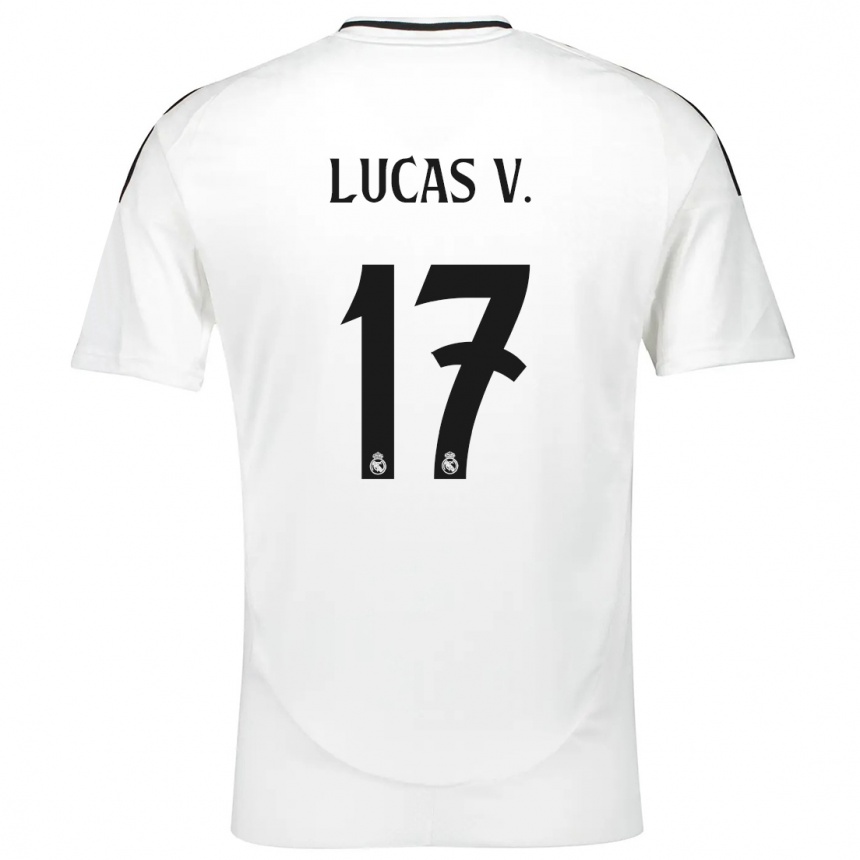 Kids Football Lucas Vazquez #17 White Home Jersey 2024/25 T-Shirt Nz