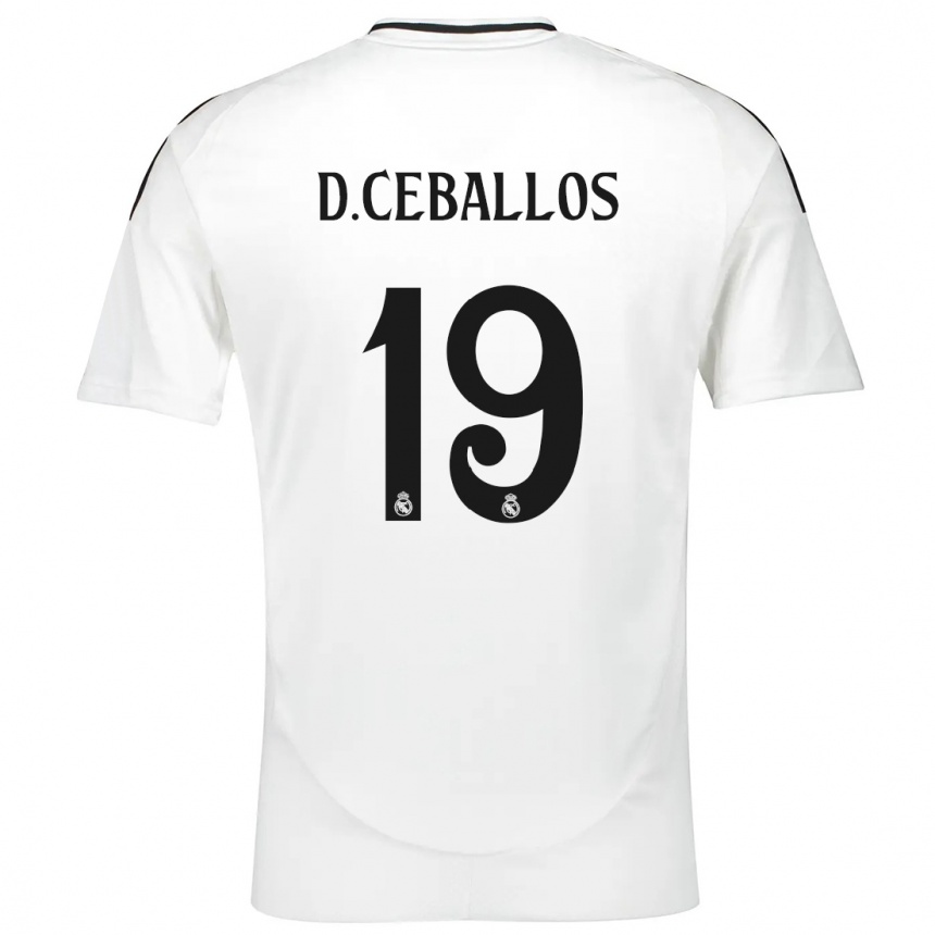 Kids Football Dani Ceballos #19 White Home Jersey 2024/25 T-Shirt Nz