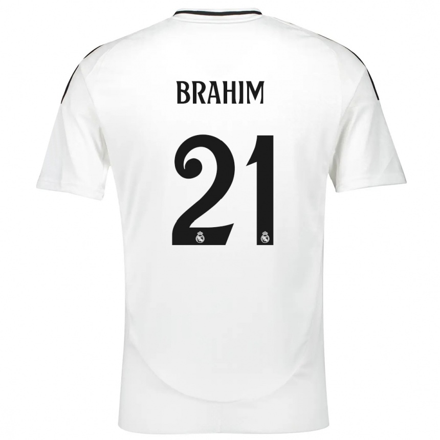 Kids Football Brahim Diaz #21 White Home Jersey 2024/25 T-Shirt Nz