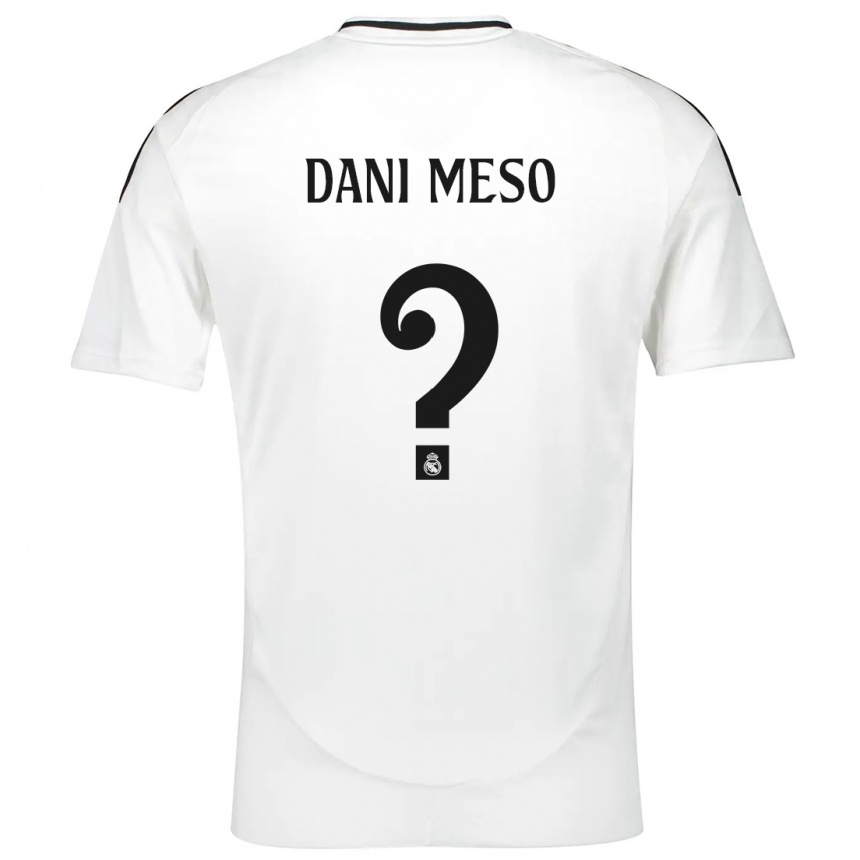 Kids Football Dani Meso #0 White Home Jersey 2024/25 T-Shirt Nz