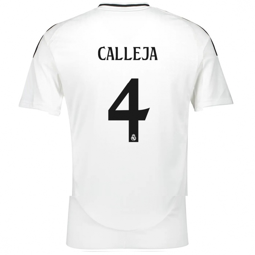 Kids Football Jaime Calleja #4 White Home Jersey 2024/25 T-Shirt Nz