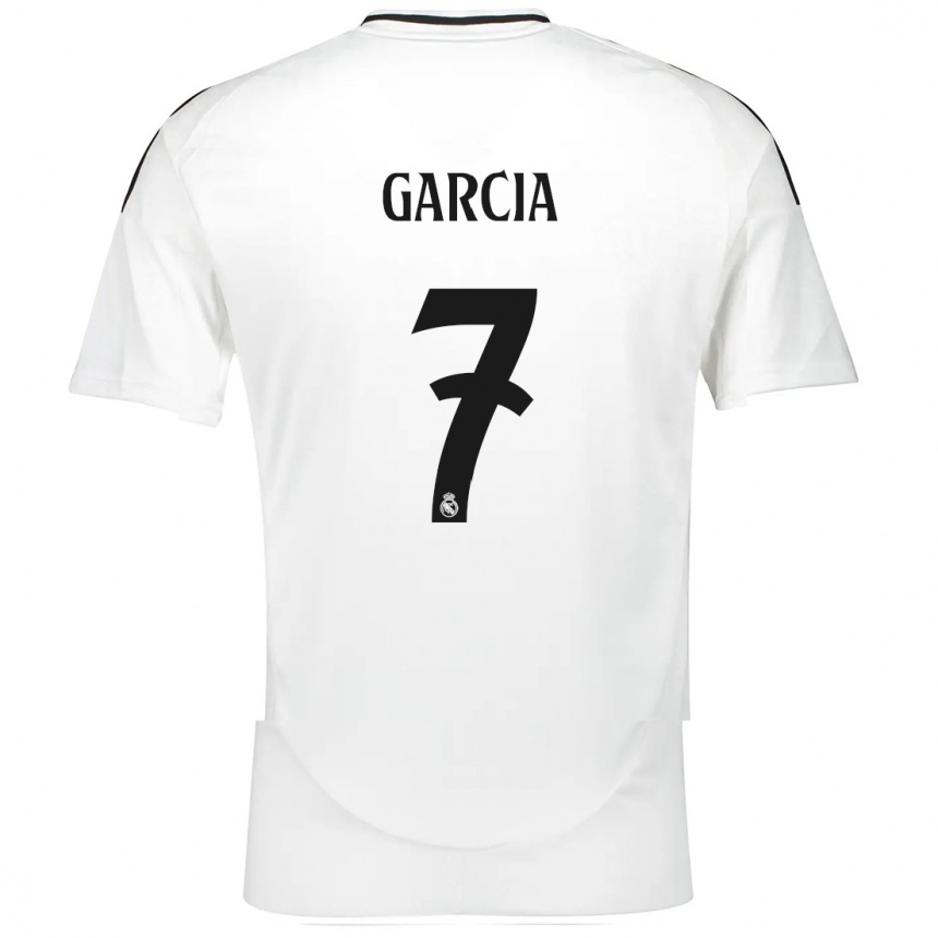 Kids Football Gonzalo Garcia #7 White Home Jersey 2024/25 T-Shirt Nz