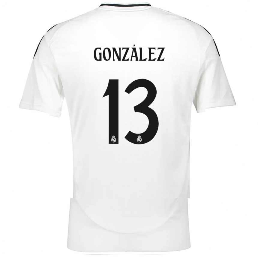 Kids Football Fran González #13 White Home Jersey 2024/25 T-Shirt Nz