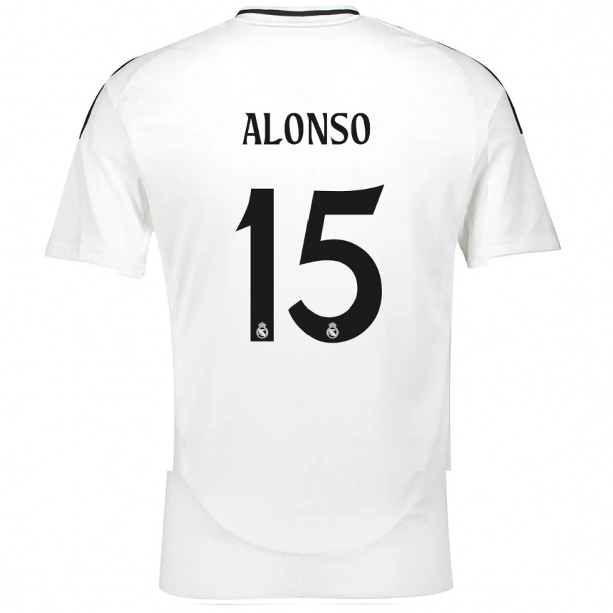 Kids Football Borja Alonso #15 White Home Jersey 2024/25 T-Shirt Nz