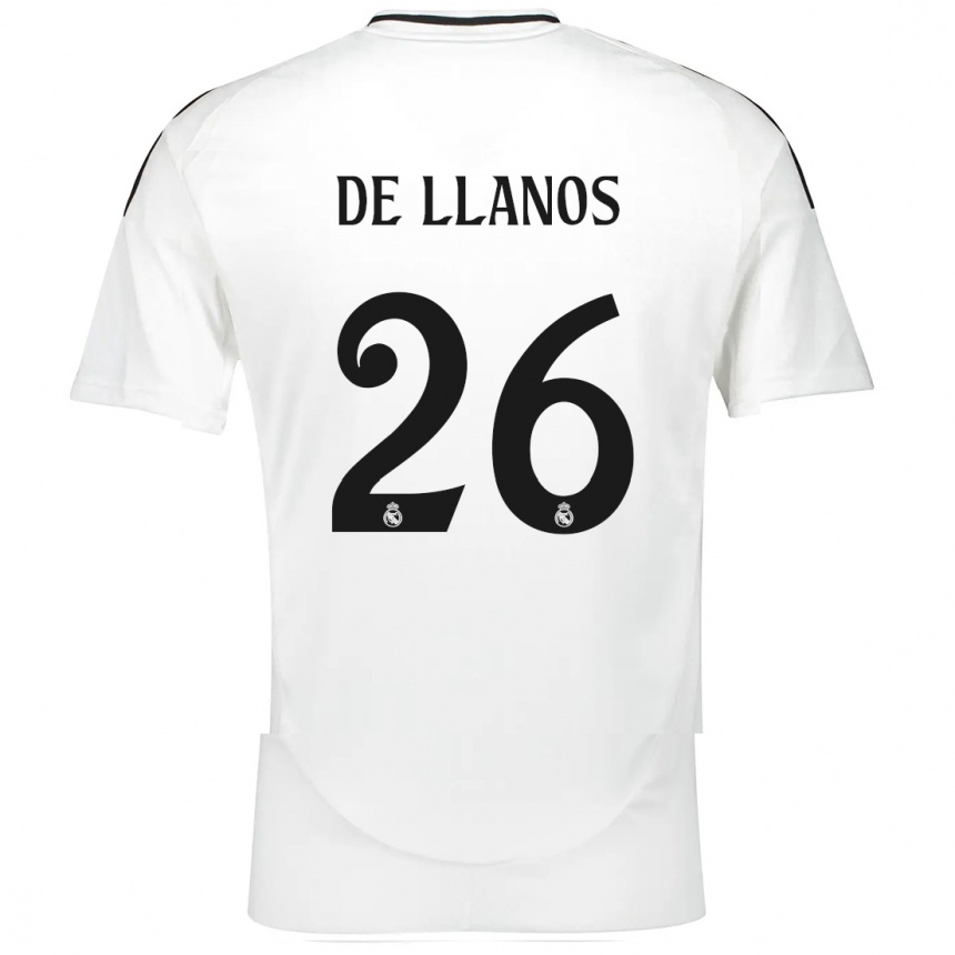 Kids Football Hugo De Llanos #26 White Home Jersey 2024/25 T-Shirt Nz