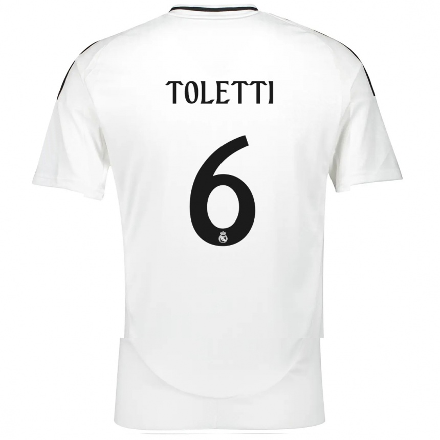 Kids Football Sandie Toletti #6 White Home Jersey 2024/25 T-Shirt Nz