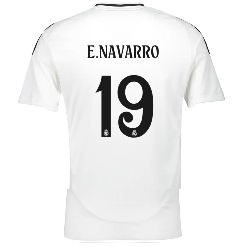 Kids Football Eva Navarro #19 White Home Jersey 2024/25 T-Shirt Nz