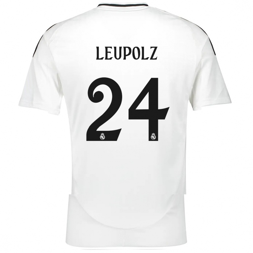 Kids Football Melanie Leupolz #24 White Home Jersey 2024/25 T-Shirt Nz