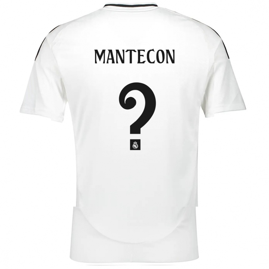 Kids Football Hugo Mantecon #0 White Home Jersey 2024/25 T-Shirt Nz