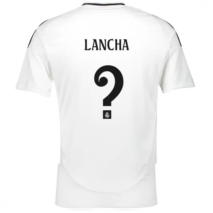 Kids Football Yeray Lancha #0 White Home Jersey 2024/25 T-Shirt Nz