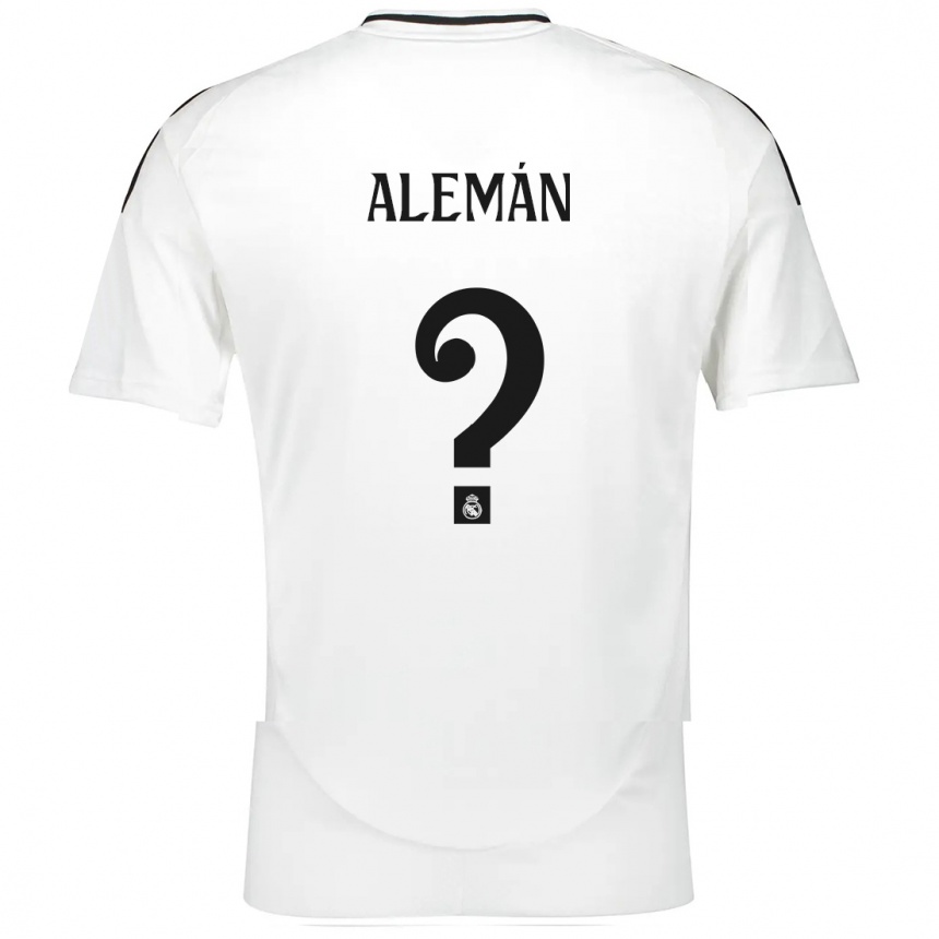 Kids Football Alexander Alemán #0 White Home Jersey 2024/25 T-Shirt Nz