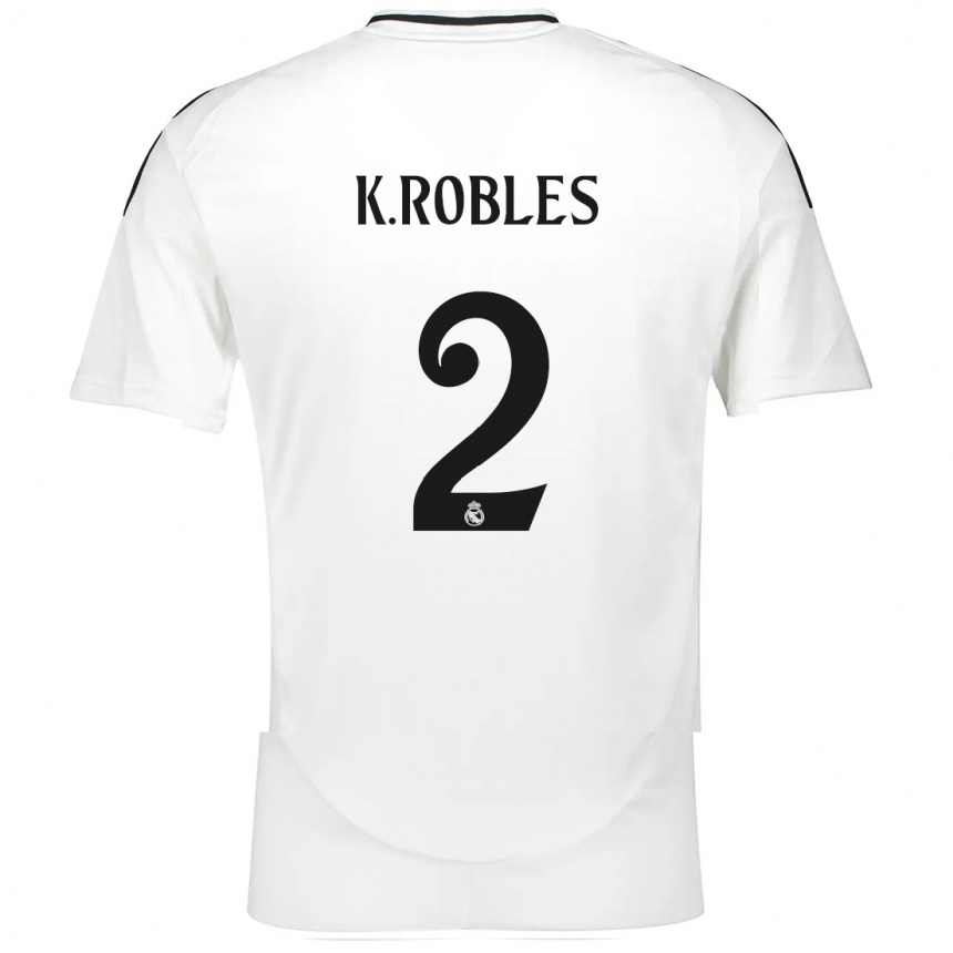 Kids Football Kenti Robles #2 White Home Jersey 2024/25 T-Shirt Nz