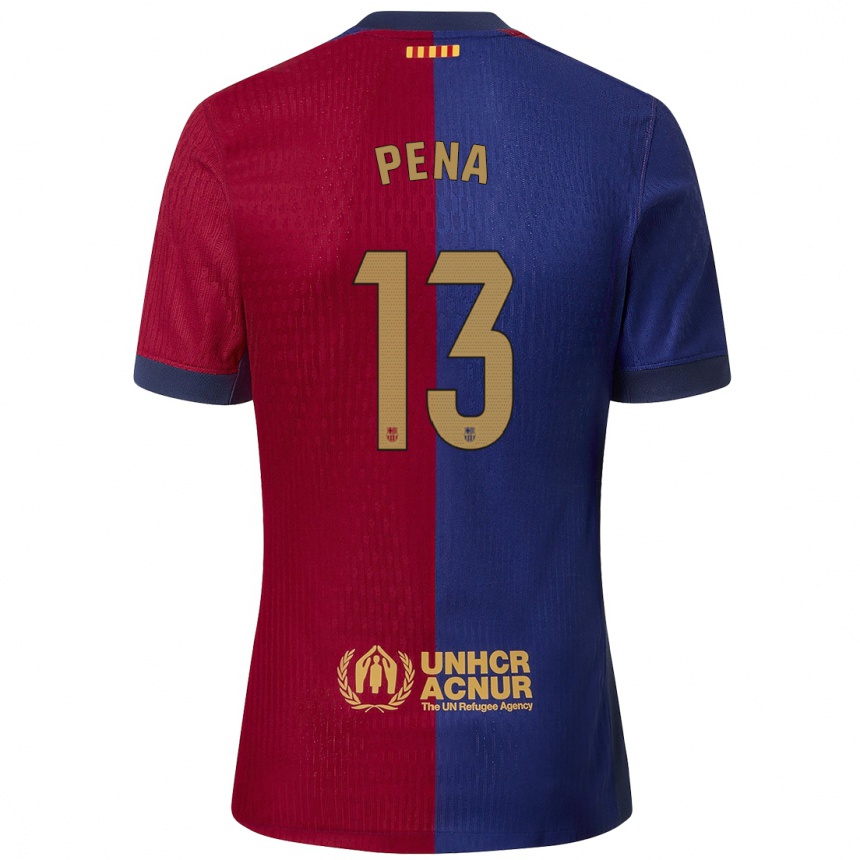 Kids Football Inaki Pena #13 Blue Red Home Jersey 2024/25 T-Shirt Nz