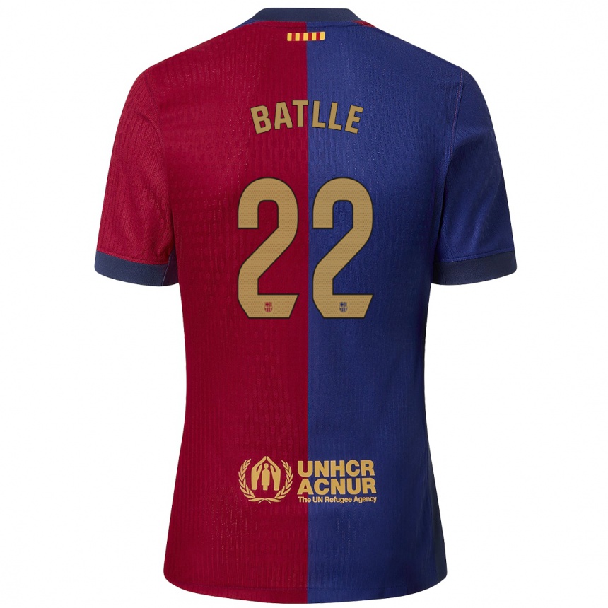 Kids Football Ona Batlle #22 Blue Red Home Jersey 2024/25 T-Shirt Nz