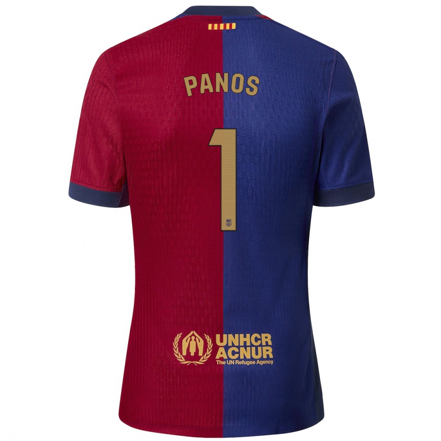 Kids Football Sandra Panos #1 Blue Red Home Jersey 2024/25 T-Shirt Nz