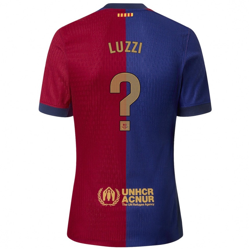 Kids Football Fabian Luzzi #0 Blue Red Home Jersey 2024/25 T-Shirt Nz