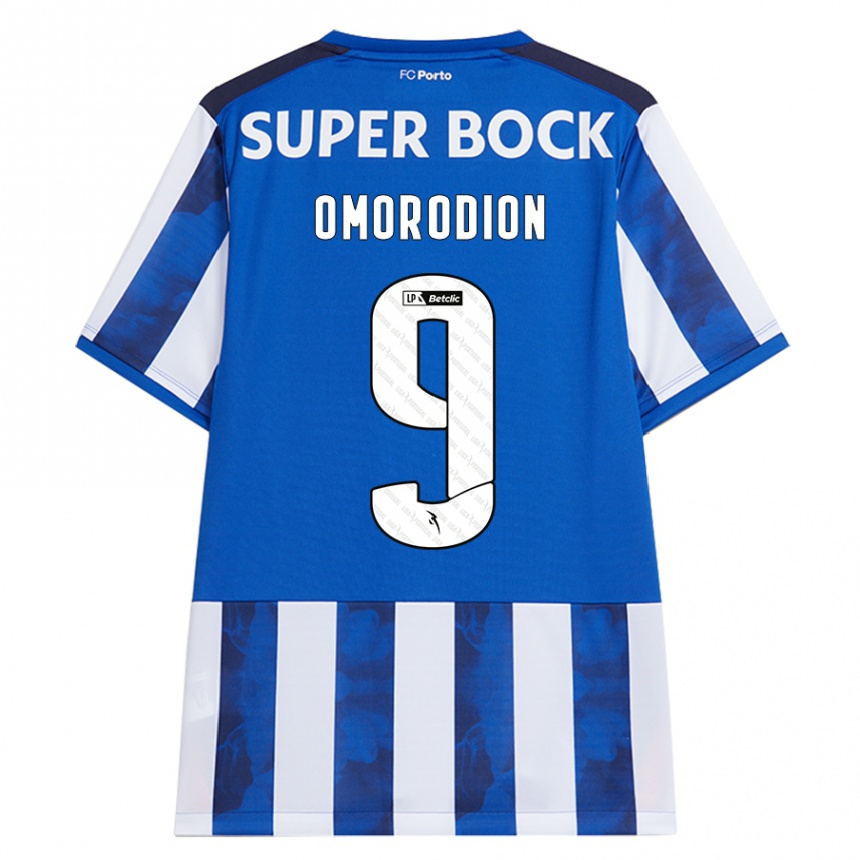 Kids Football Samu Omorodion #9 Blue White Home Jersey 2024/25 T-Shirt Nz