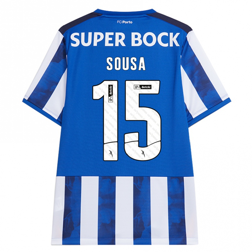 Kids Football Vasco Sousa #15 Blue White Home Jersey 2024/25 T-Shirt Nz