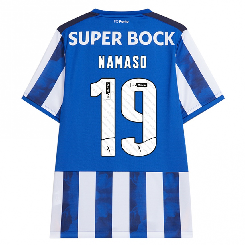 Kids Football Danny Namaso #19 Blue White Home Jersey 2024/25 T-Shirt Nz