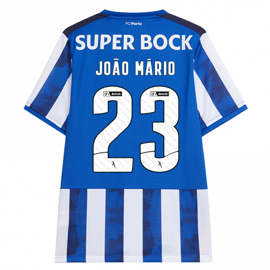 Kids Football Joao Mario #23 Blue White Home Jersey 2024/25 T-Shirt Nz