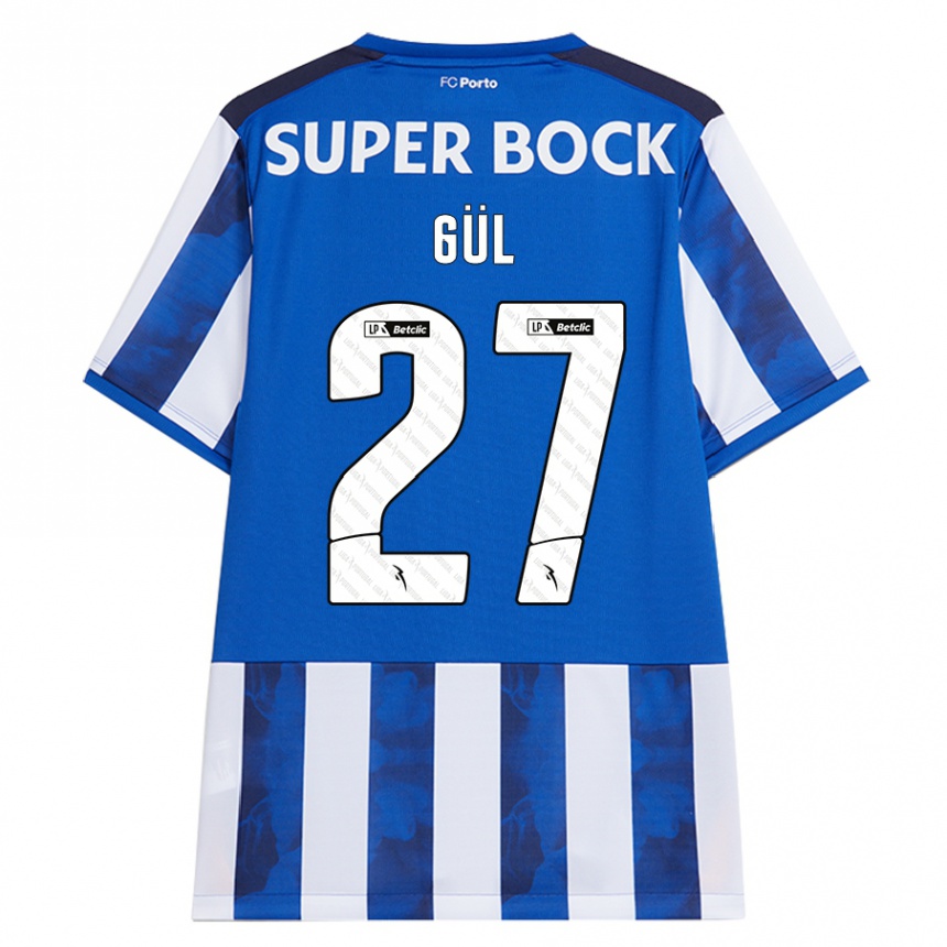 Kids Football Deniz Gül #27 Blue White Home Jersey 2024/25 T-Shirt Nz