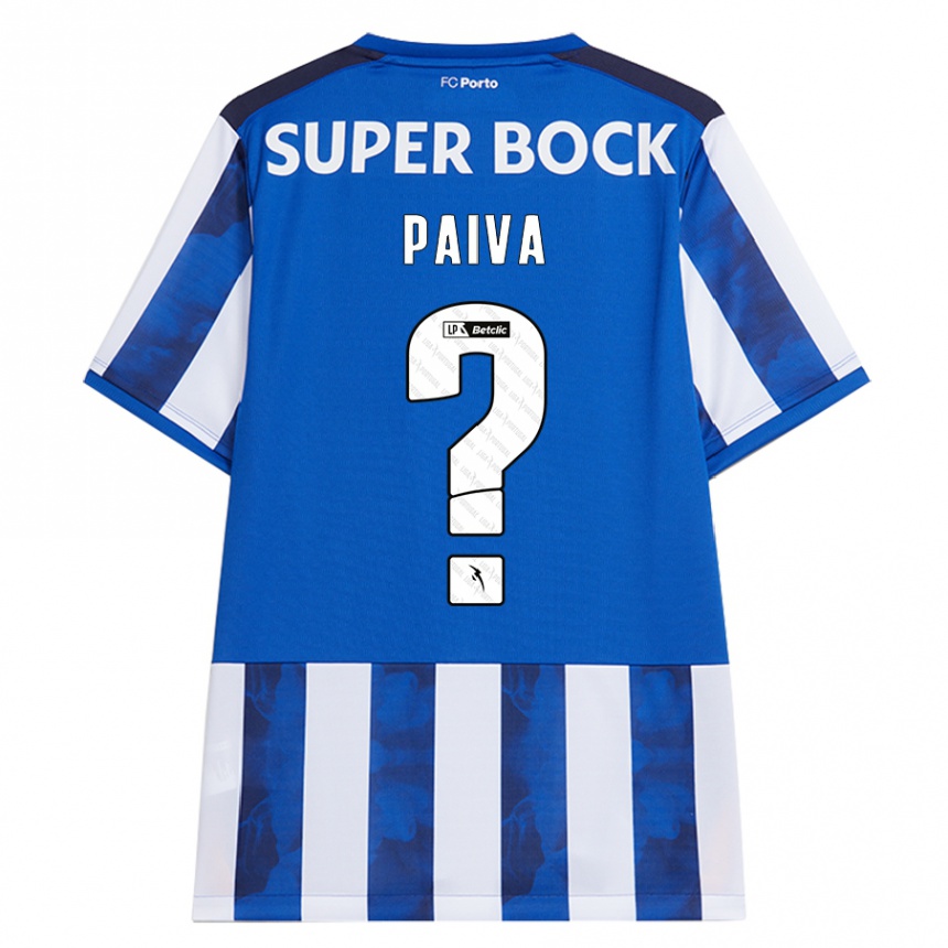 Kids Football Gonçalo Paiva #0 Blue White Home Jersey 2024/25 T-Shirt Nz