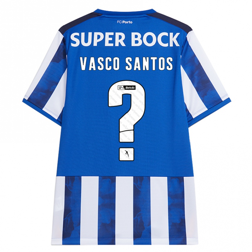 Kids Football Vasco Santos #0 Blue White Home Jersey 2024/25 T-Shirt Nz