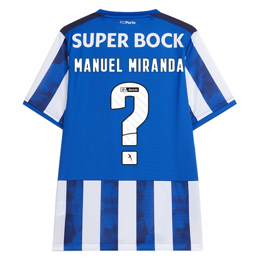 Kids Football Manuel Miranda #0 Blue White Home Jersey 2024/25 T-Shirt Nz