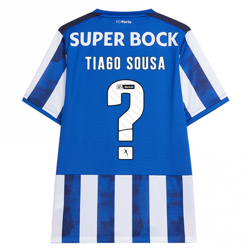 Kids Football Tiago Sousa #0 Blue White Home Jersey 2024/25 T-Shirt Nz