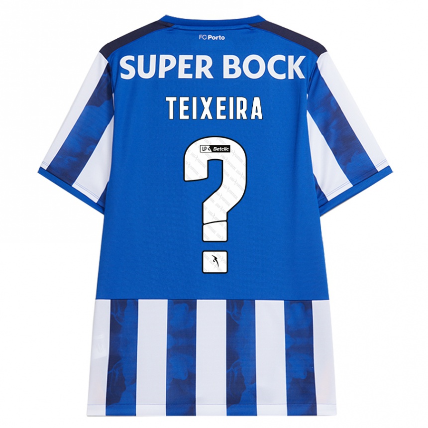 Kids Football Gonçalo Teixeira #0 Blue White Home Jersey 2024/25 T-Shirt Nz