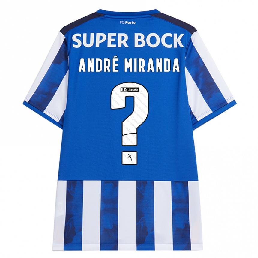 Kids Football André Miranda #0 Blue White Home Jersey 2024/25 T-Shirt Nz