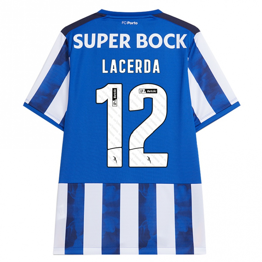 Kids Football Lacerda #12 Blue White Home Jersey 2024/25 T-Shirt Nz