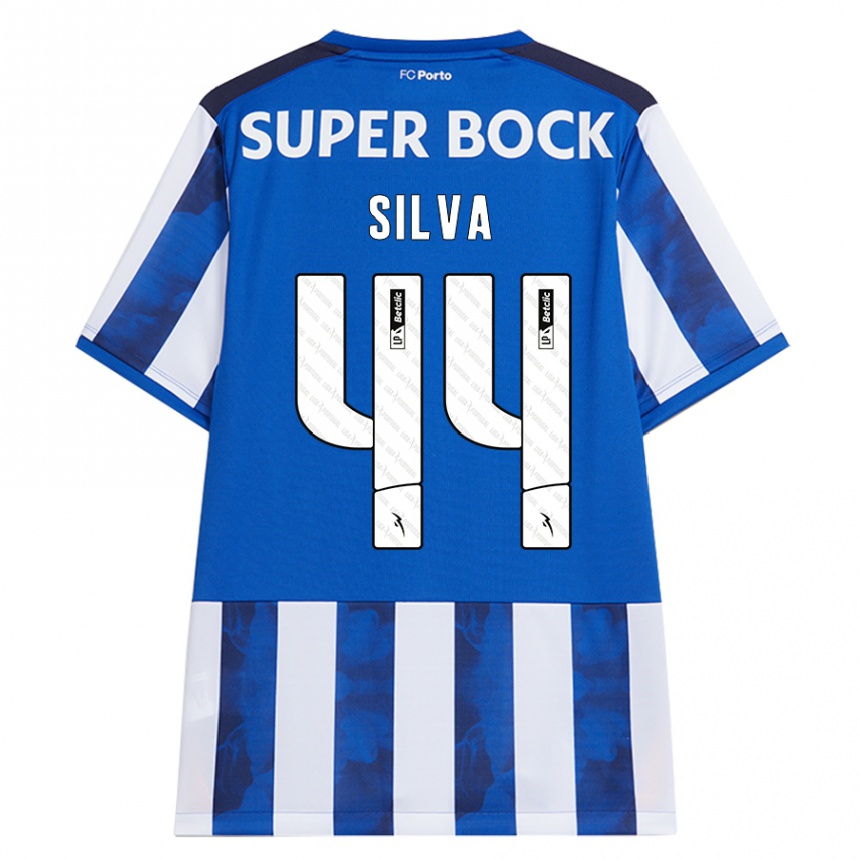 Kids Football Felipe Silva #44 Blue White Home Jersey 2024/25 T-Shirt Nz