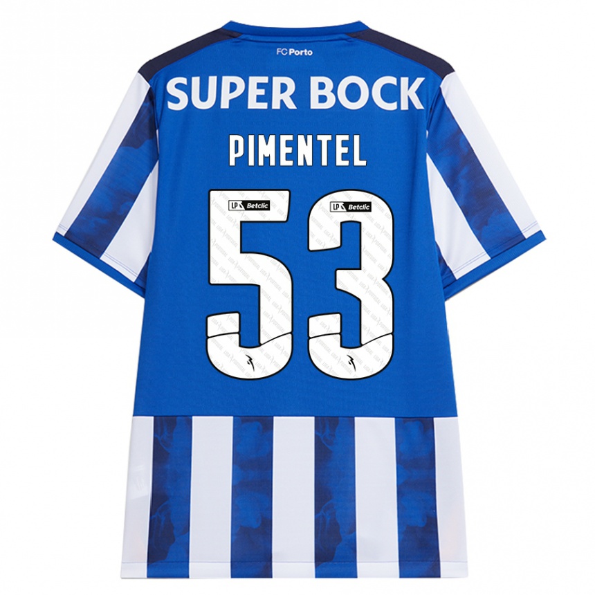 Kids Football Eric Pimentel #53 Blue White Home Jersey 2024/25 T-Shirt Nz