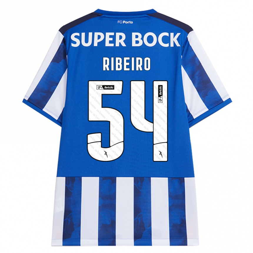 Kids Football António Ribeiro #54 Blue White Home Jersey 2024/25 T-Shirt Nz