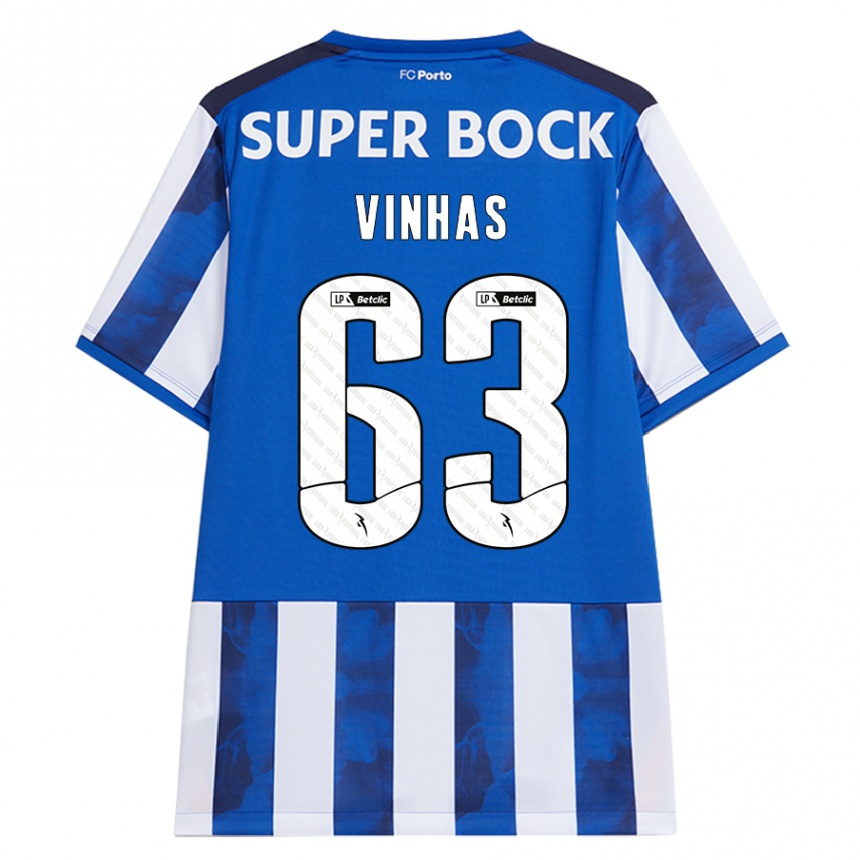 Kids Football David Vinhas #63 Blue White Home Jersey 2024/25 T-Shirt Nz