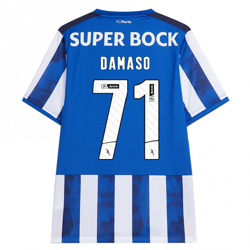 Kids Football Nico Damaso #71 Blue White Home Jersey 2024/25 T-Shirt Nz