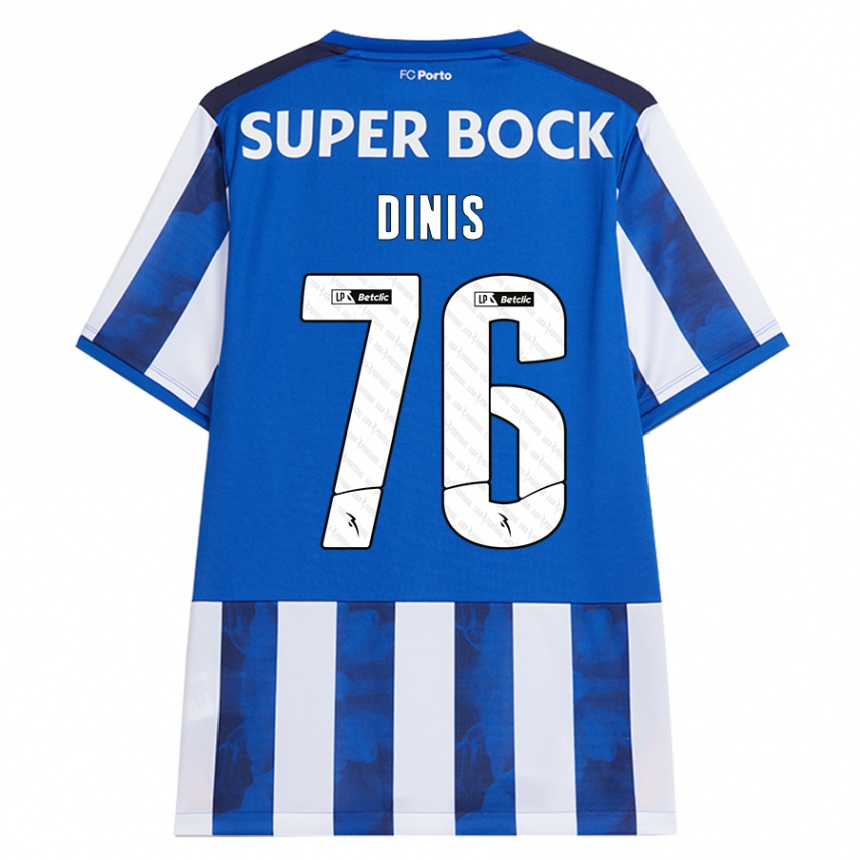 Kids Football Dinis #76 Blue White Home Jersey 2024/25 T-Shirt Nz