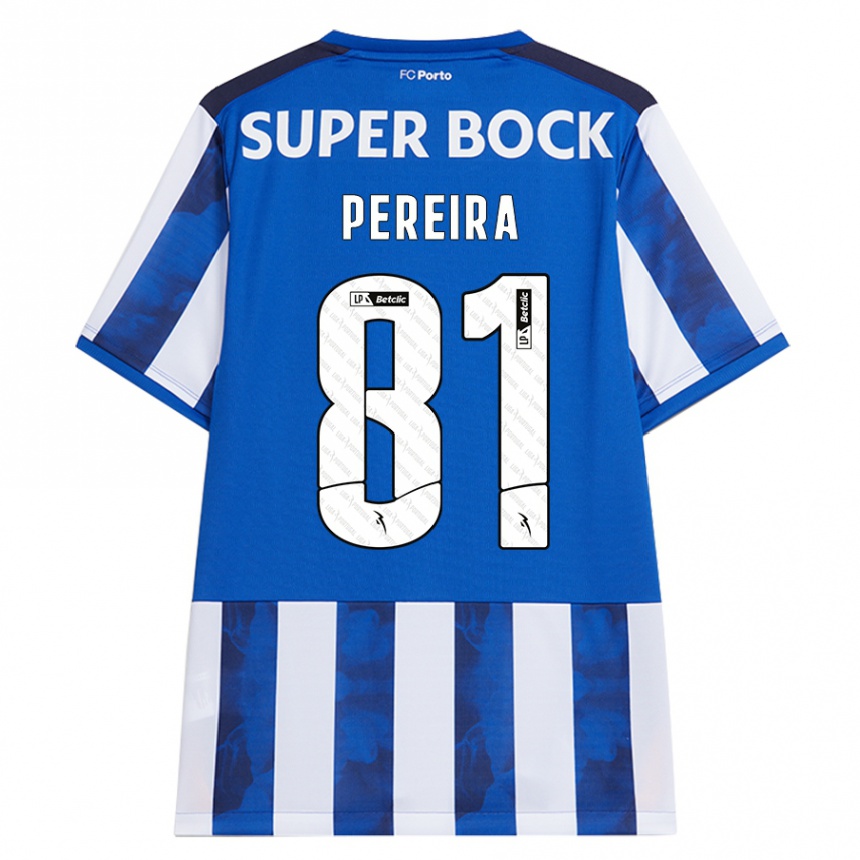 Kids Football Martim Pereira #81 Blue White Home Jersey 2024/25 T-Shirt Nz