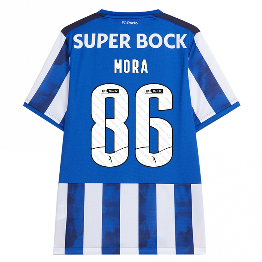 Kids Football Rodrigo Mora #86 Blue White Home Jersey 2024/25 T-Shirt Nz