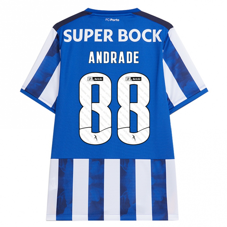 Kids Football Domingos Andrade #88 Blue White Home Jersey 2024/25 T-Shirt Nz