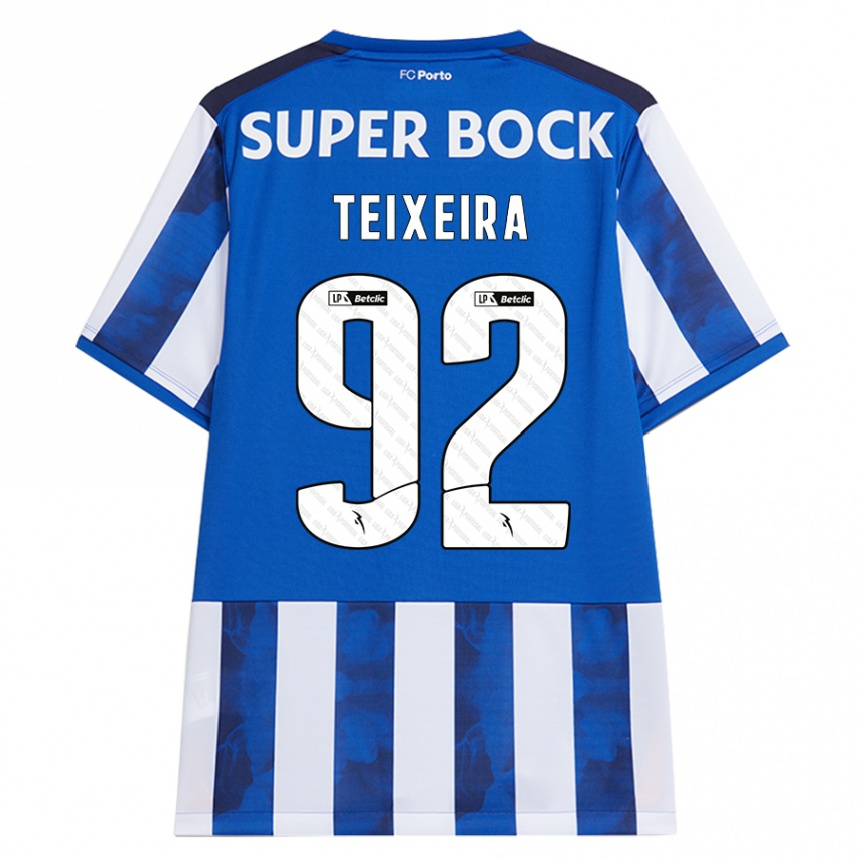 Kids Football João Teixeira #92 Blue White Home Jersey 2024/25 T-Shirt Nz