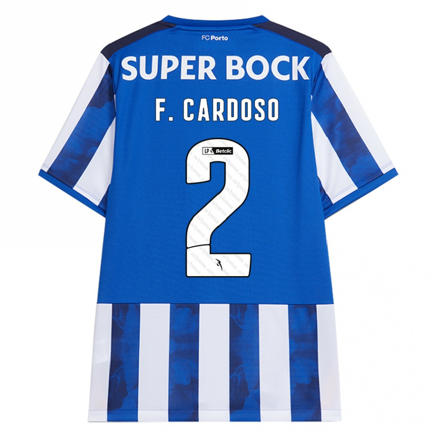 Kids Football Fabio Cardoso #2 Blue White Home Jersey 2024/25 T-Shirt Nz