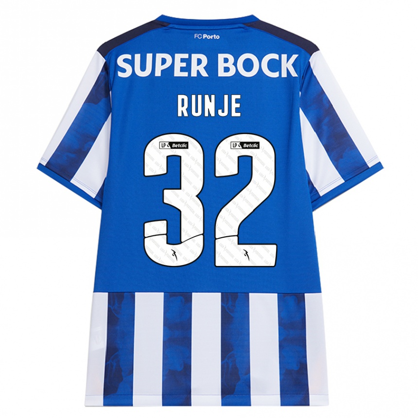 Kids Football Roko Runje #32 Blue White Home Jersey 2024/25 T-Shirt Nz