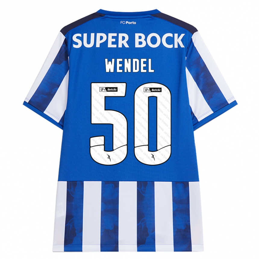 Kids Football Wendel #50 Blue White Home Jersey 2024/25 T-Shirt Nz