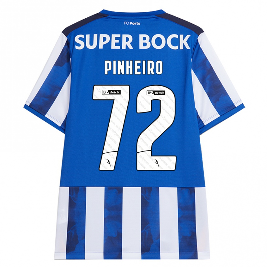 Kids Football Rodrigo Pinheiro #72 Blue White Home Jersey 2024/25 T-Shirt Nz